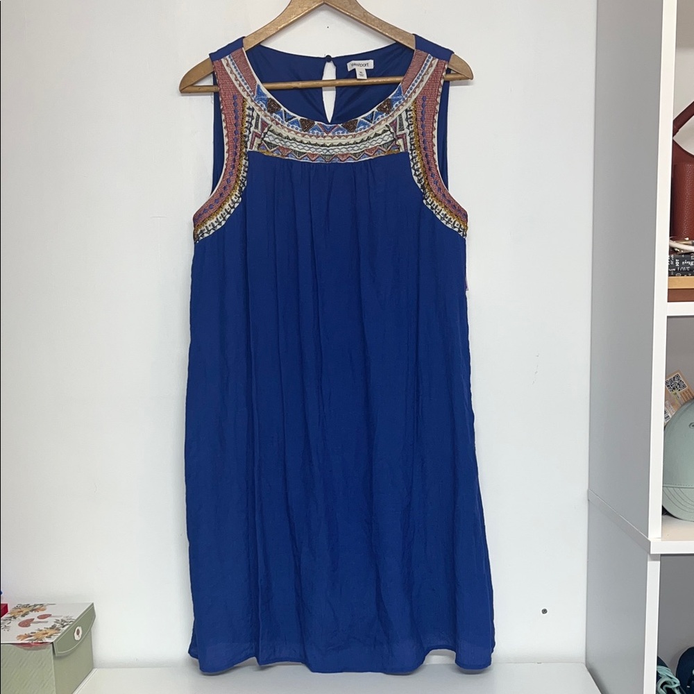 Westport XL Women’s #Bohemian Royal Blue Dress, embroidered, beaded, #indie